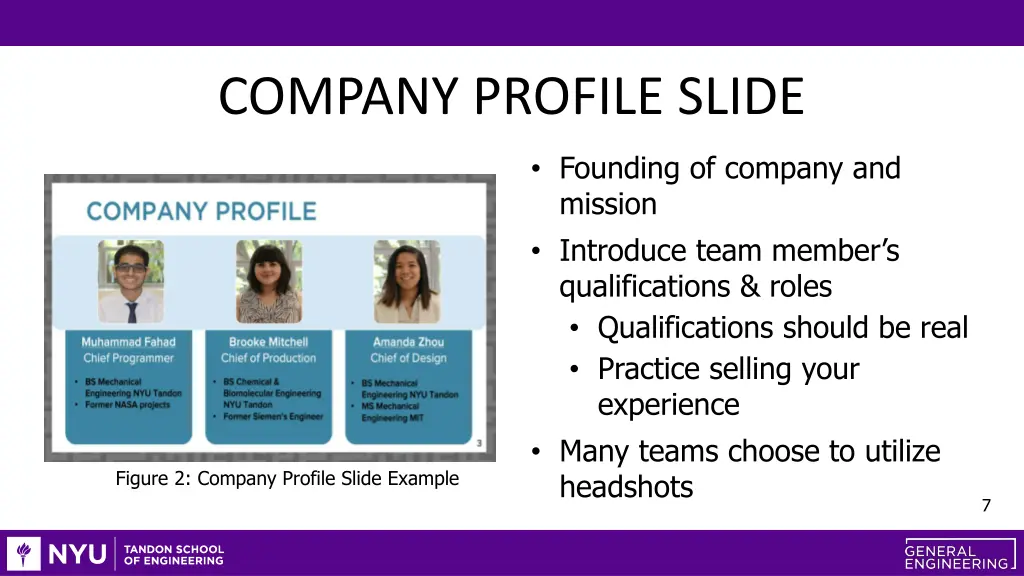 company profile slide