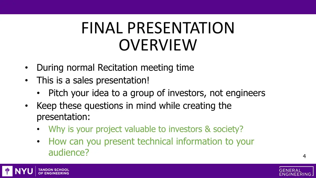 final presentation overview