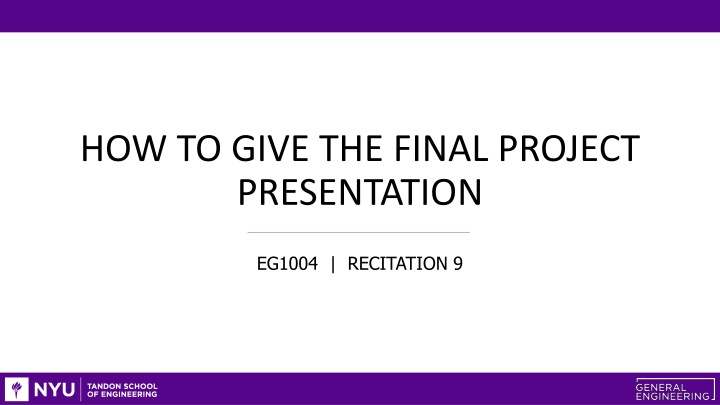 how to give the final project presentation