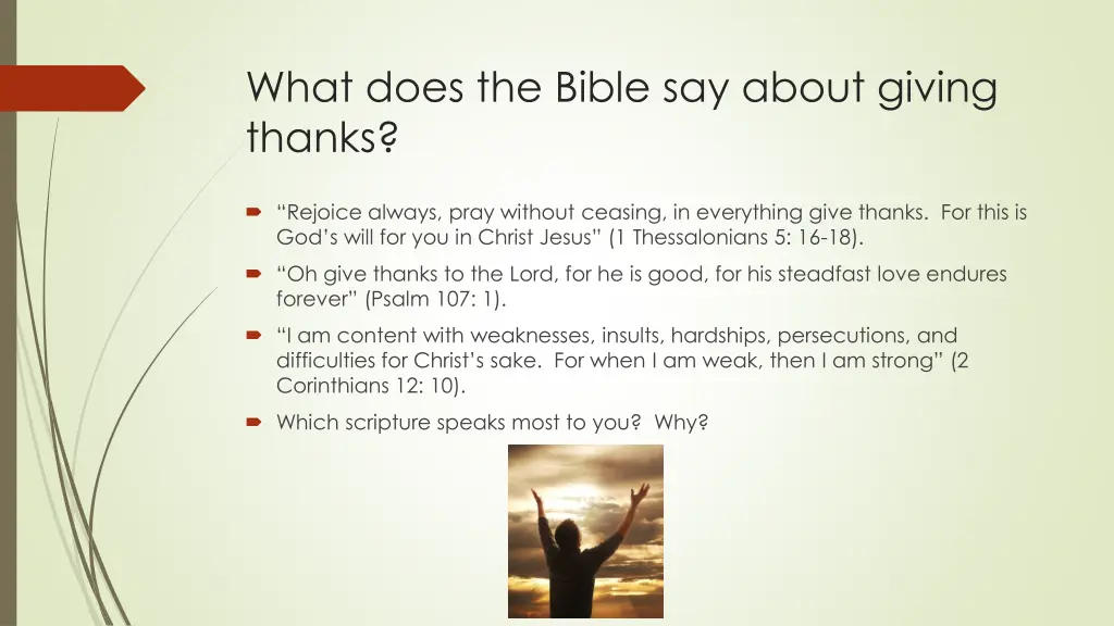 what does the bible say about giving thanks