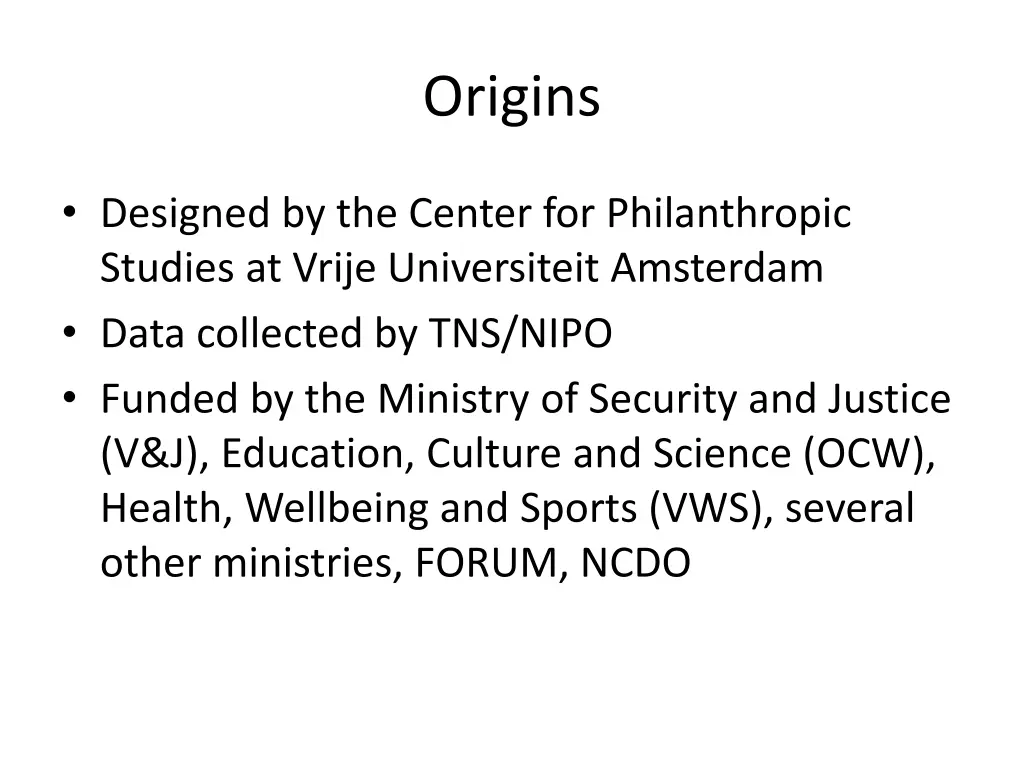 origins