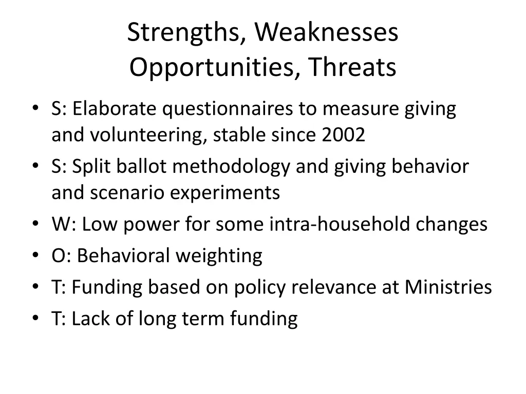 strengths weaknesses opportunities threats