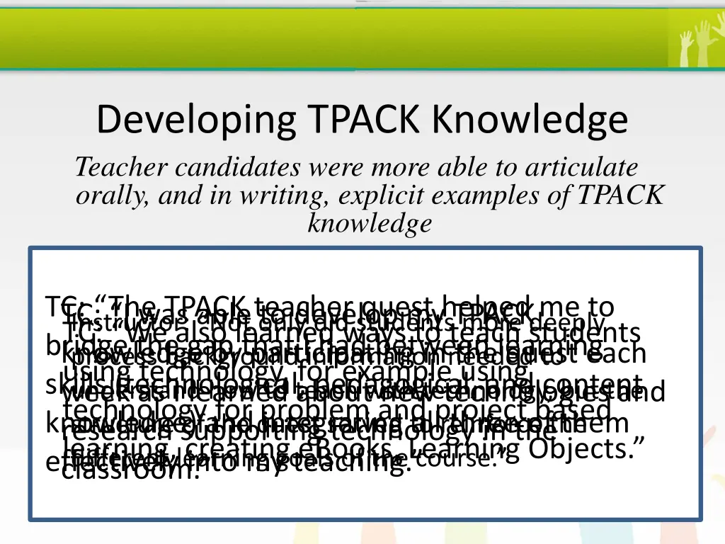 developing tpack knowledge teacher candidates