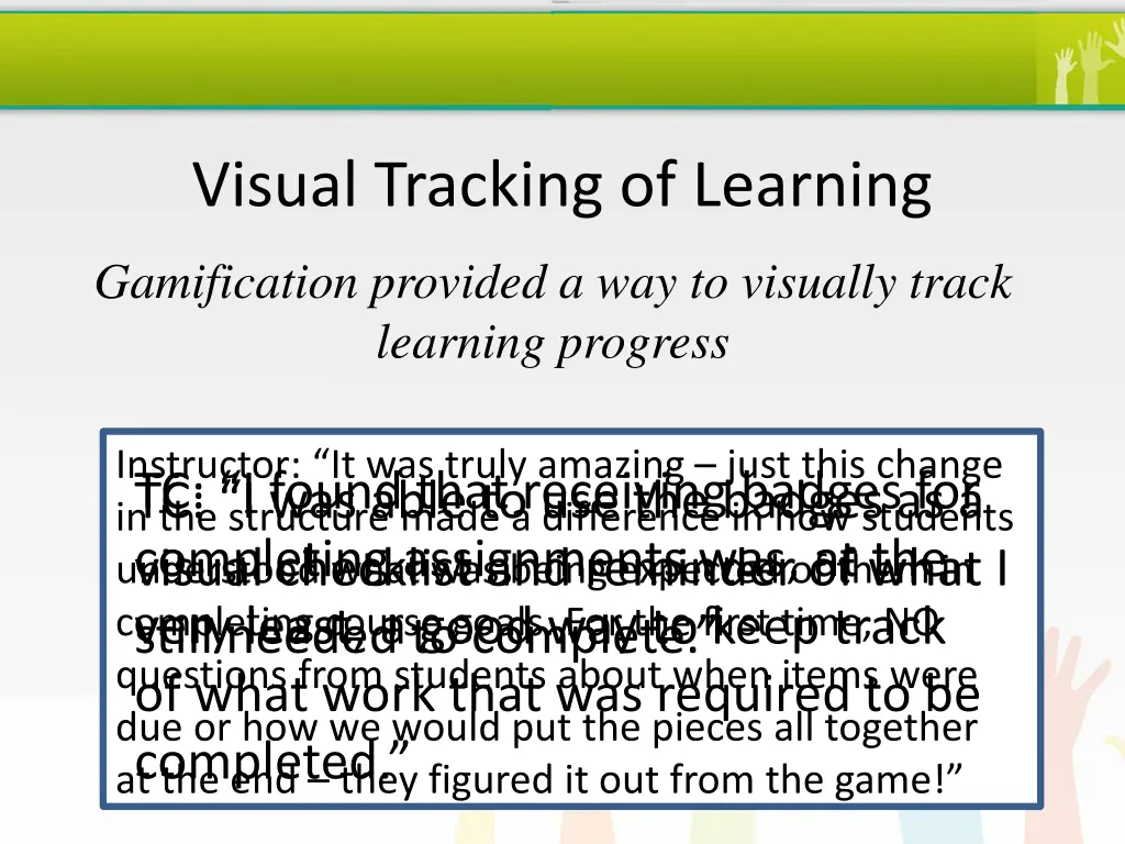 visual tracking of learning