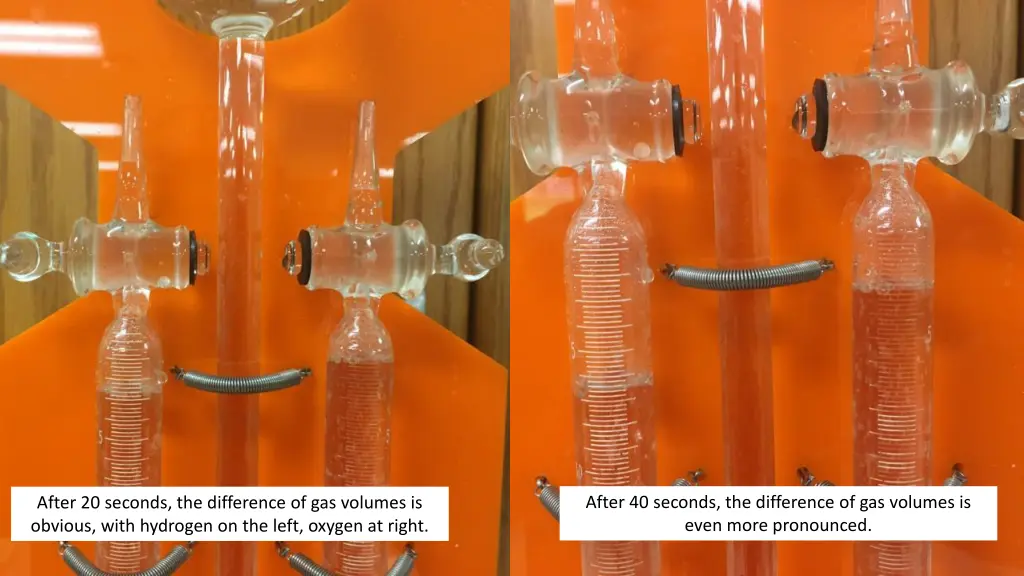 after 40 seconds the difference of gas volumes