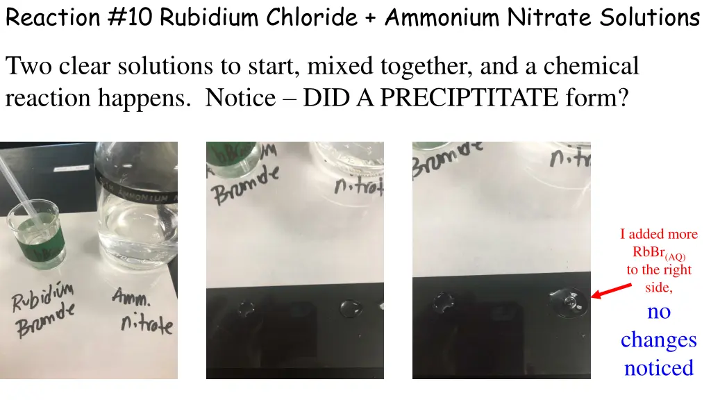 reaction 10 rubidium chloride ammonium nitrate