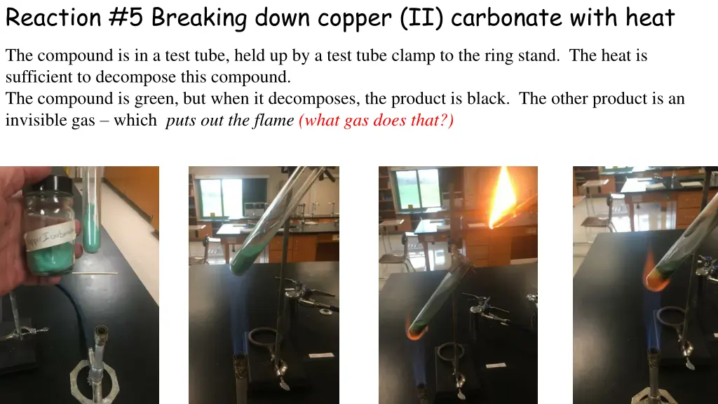 reaction 5 breaking down copper ii carbonate with