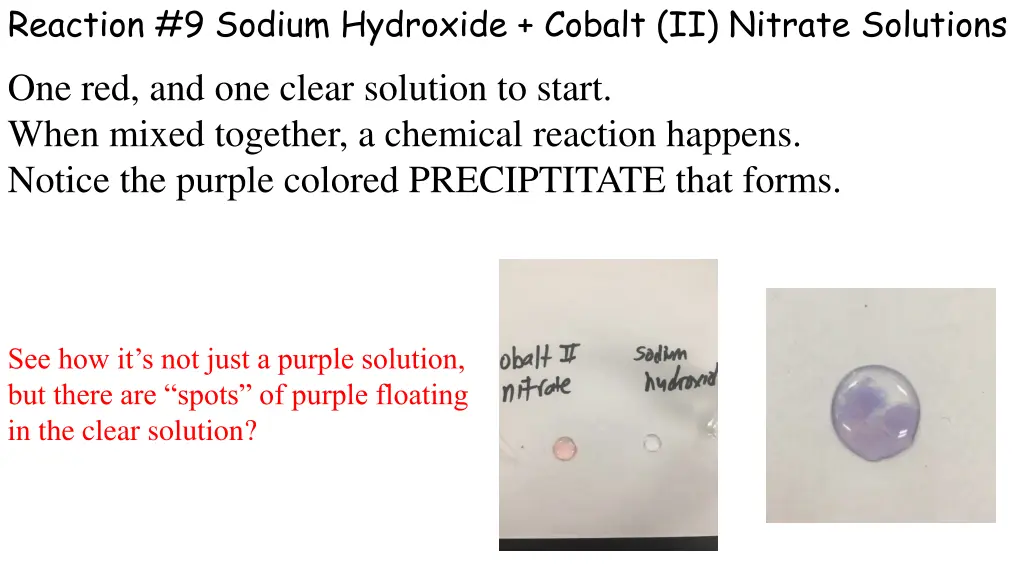 reaction 9 sodium hydroxide cobalt ii nitrate