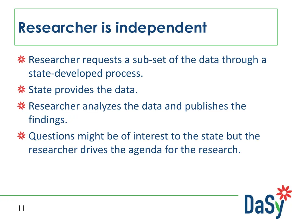 researcher is independent