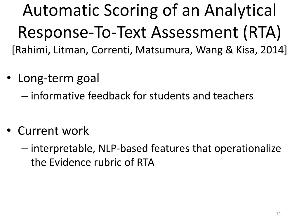 automatic scoring of an analytical response