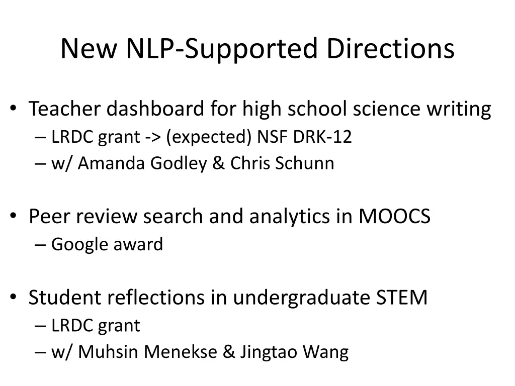 new nlp supported directions
