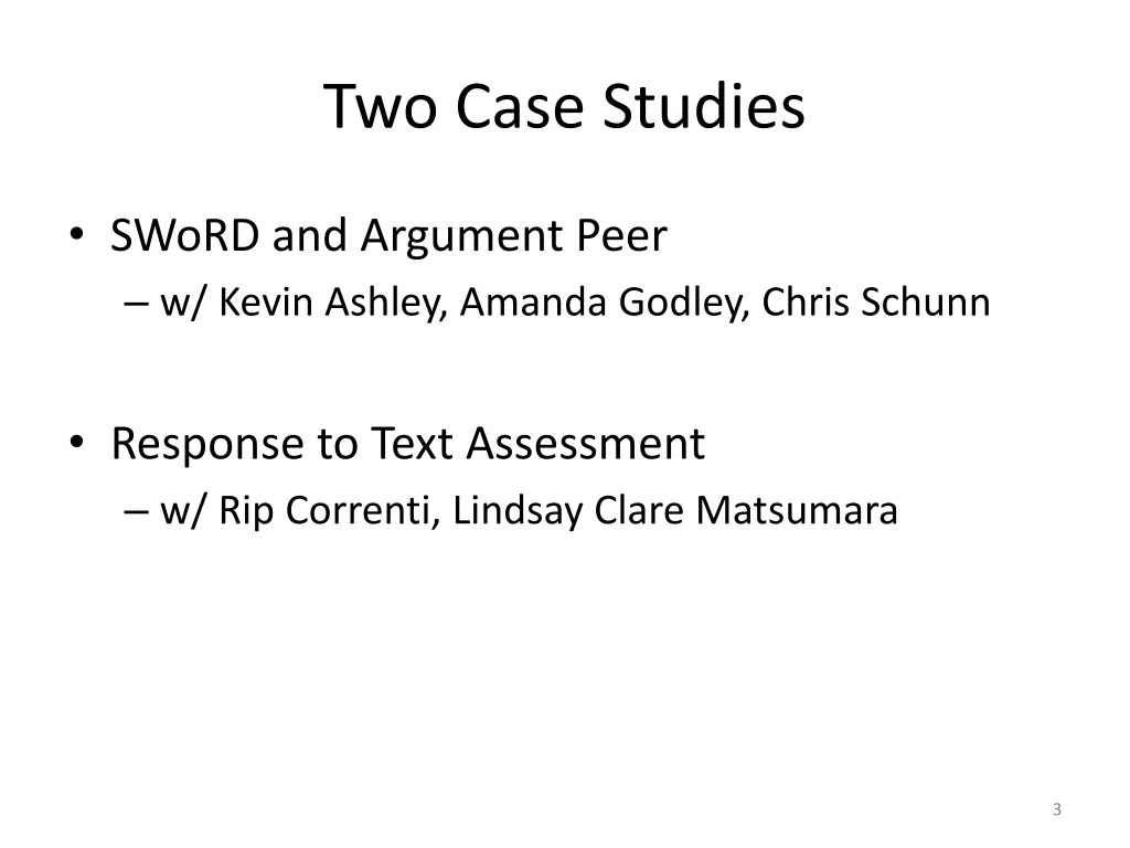 two case studies