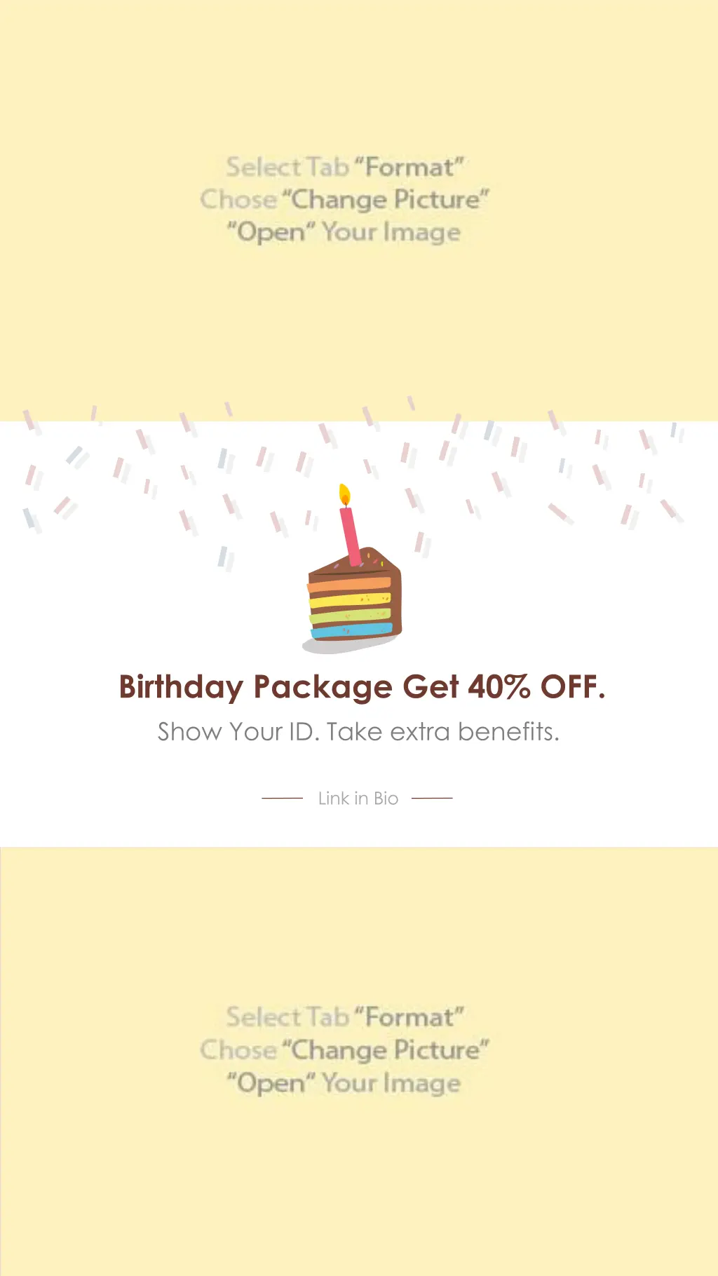 birthday package get 40 off show your id take