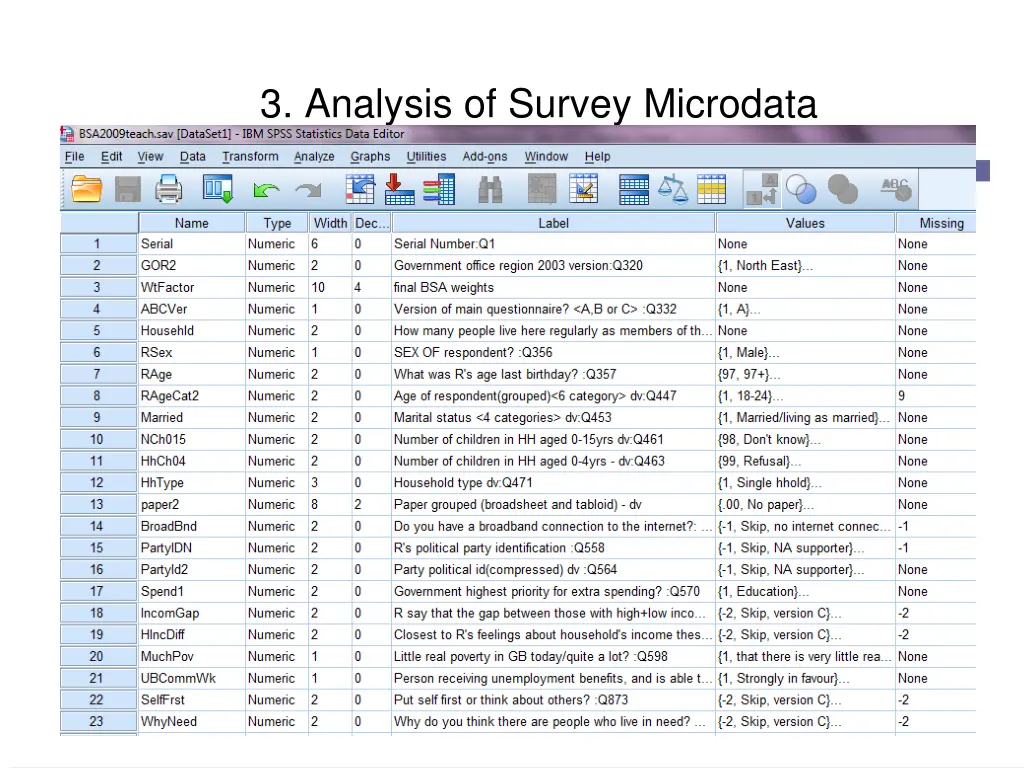 3 analysis of survey microdata