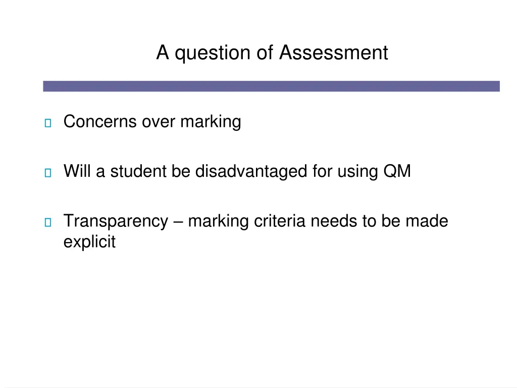 a question of assessment
