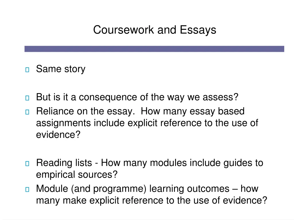 coursework and essays