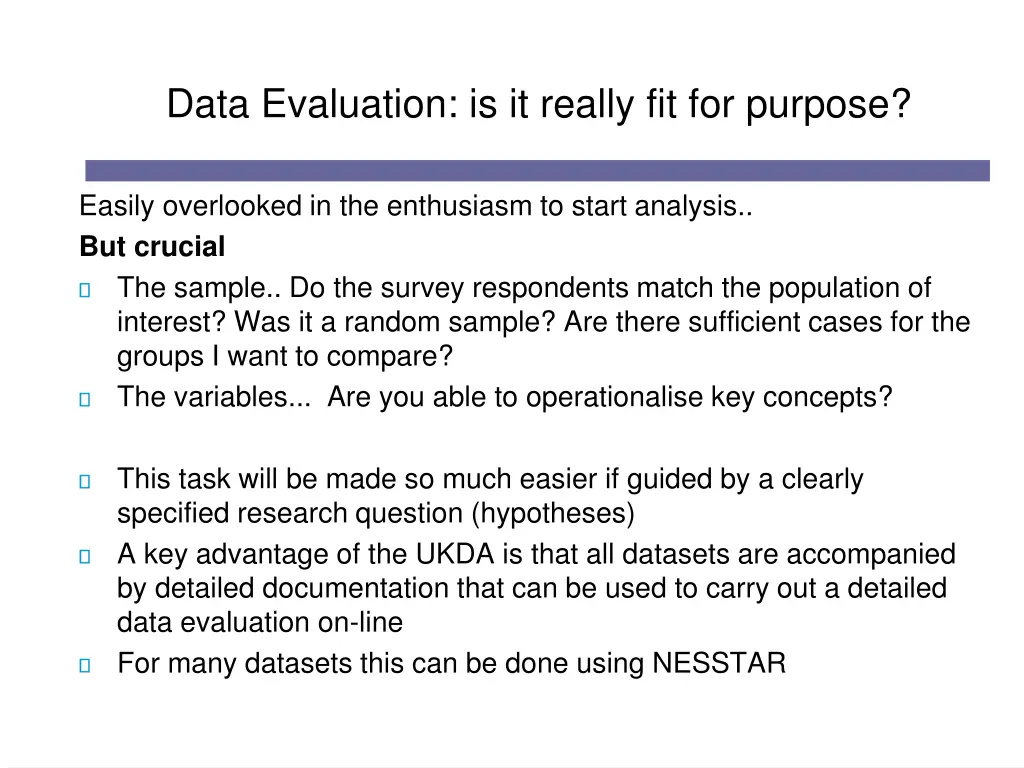 data evaluation is it really fit for purpose