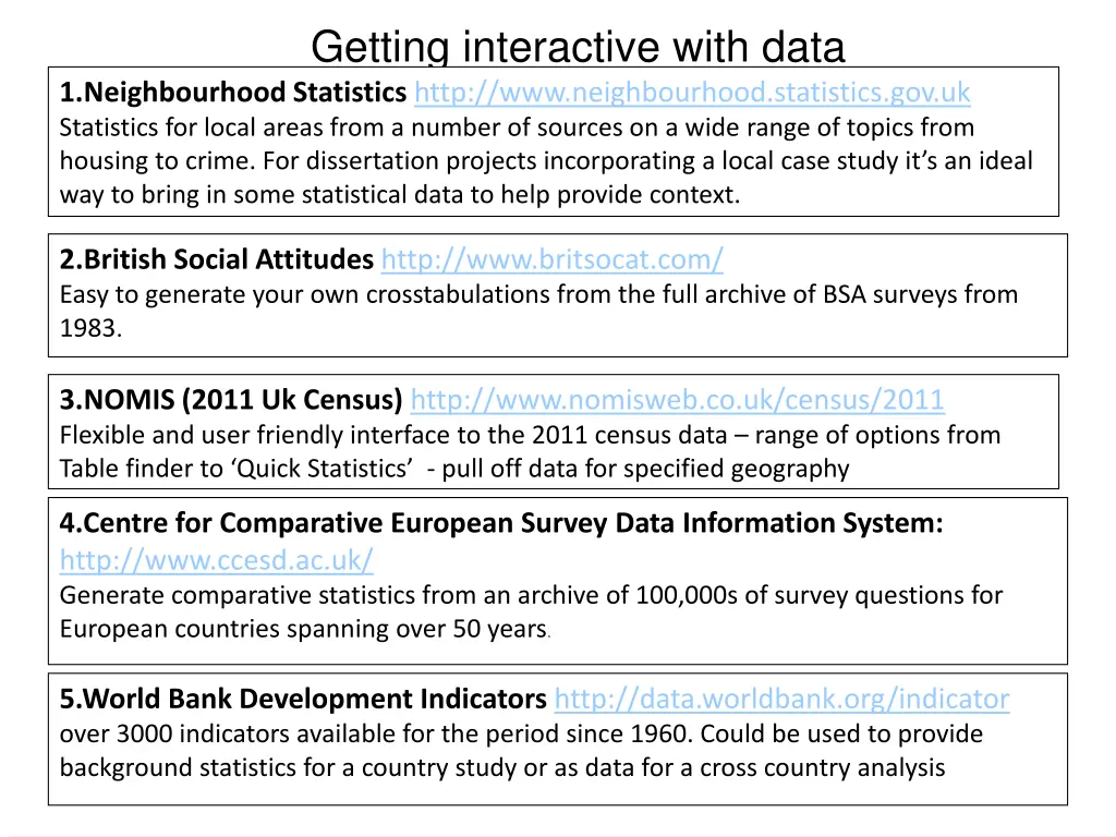 getting interactive with data 1 neighbourhood