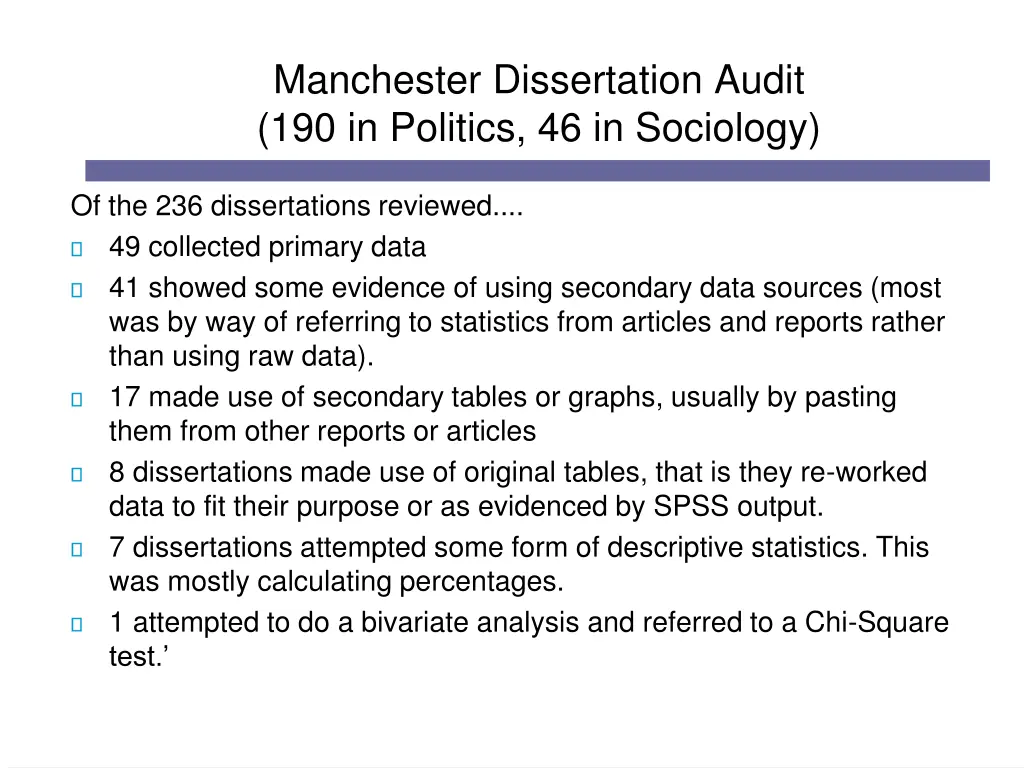 manchester dissertation audit 190 in politics
