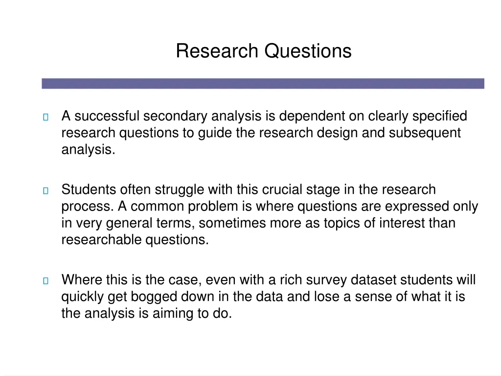 research questions