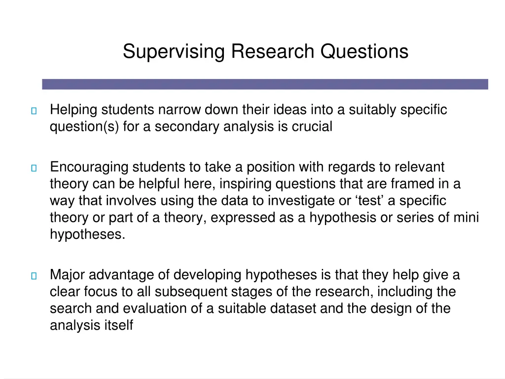 supervising research questions