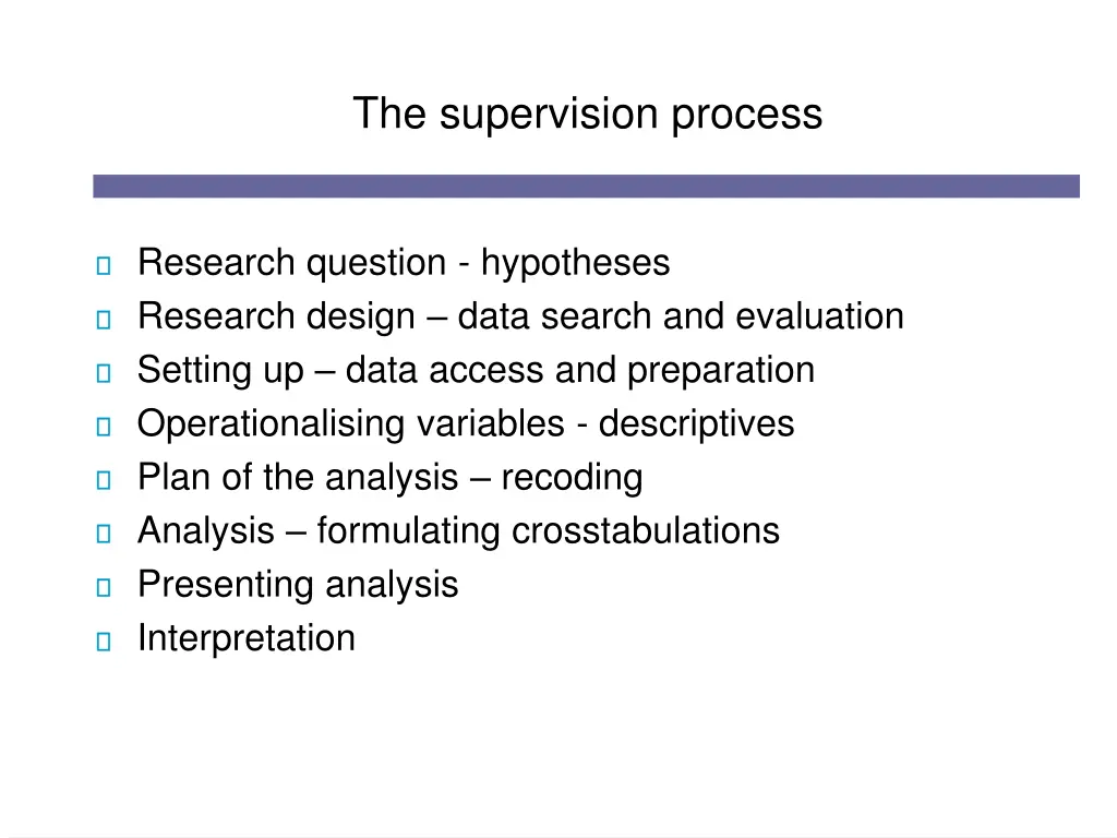 the supervision process