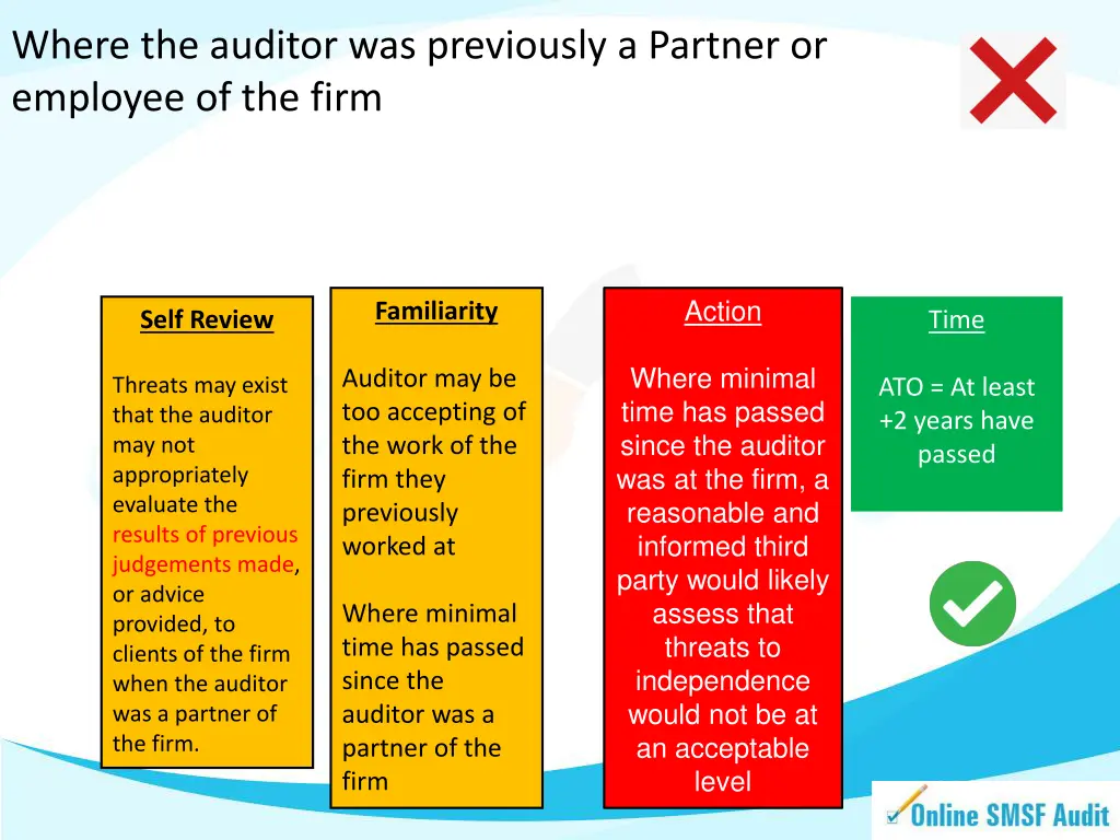 where the auditor was previously a partner