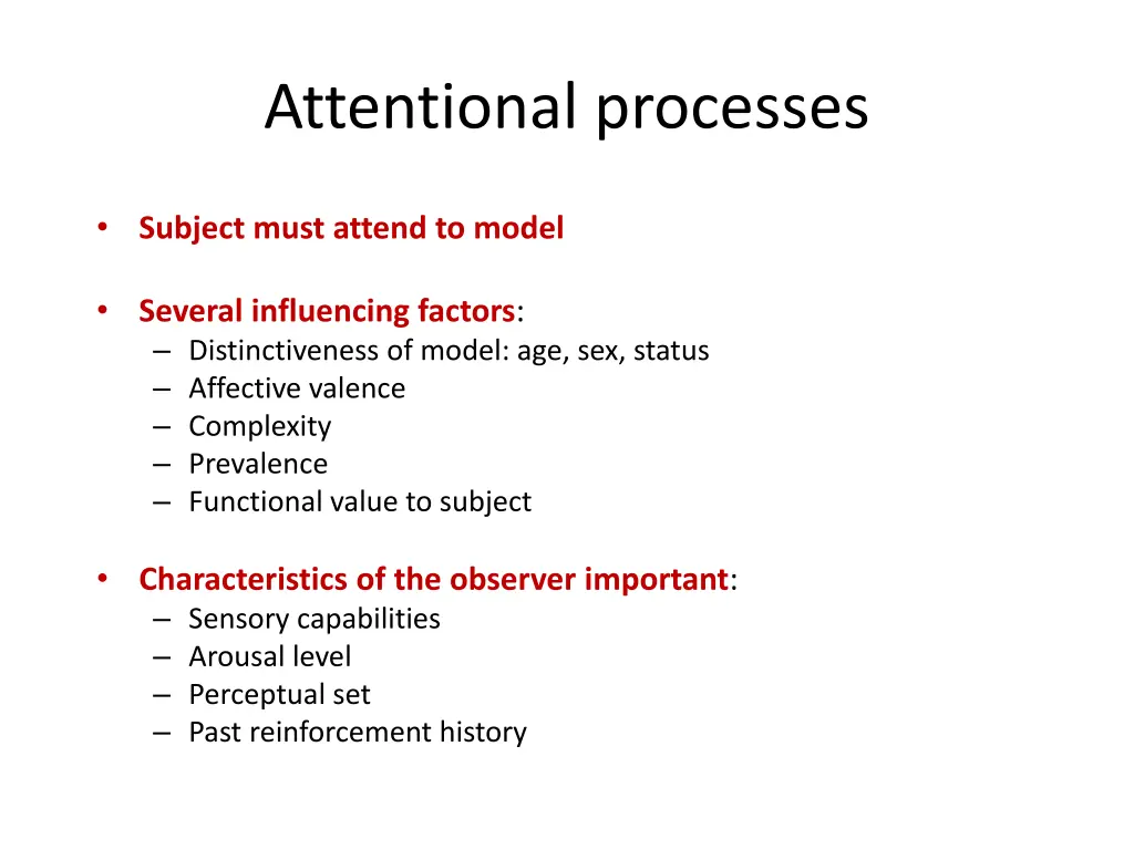 attentional processes