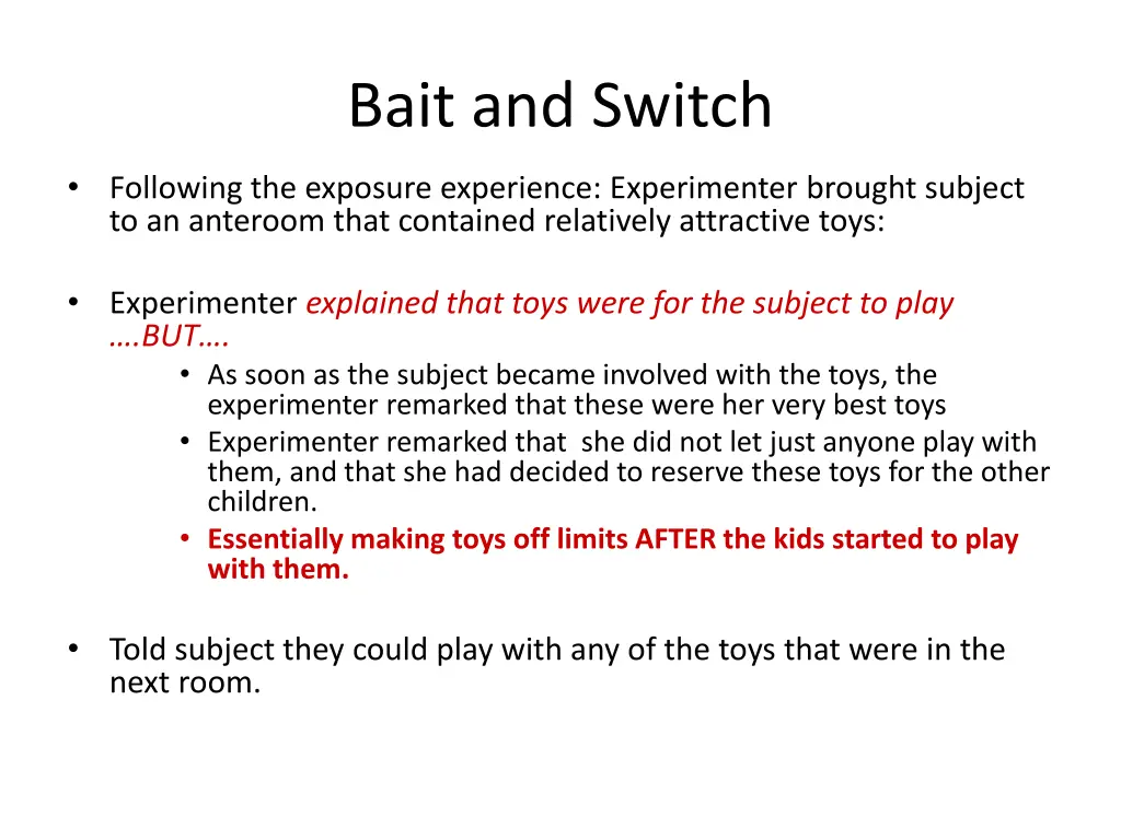 bait and switch