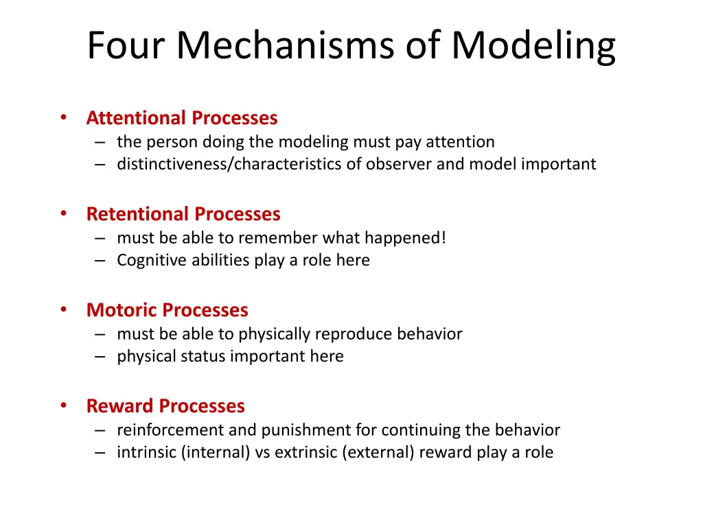 four mechanisms of modeling