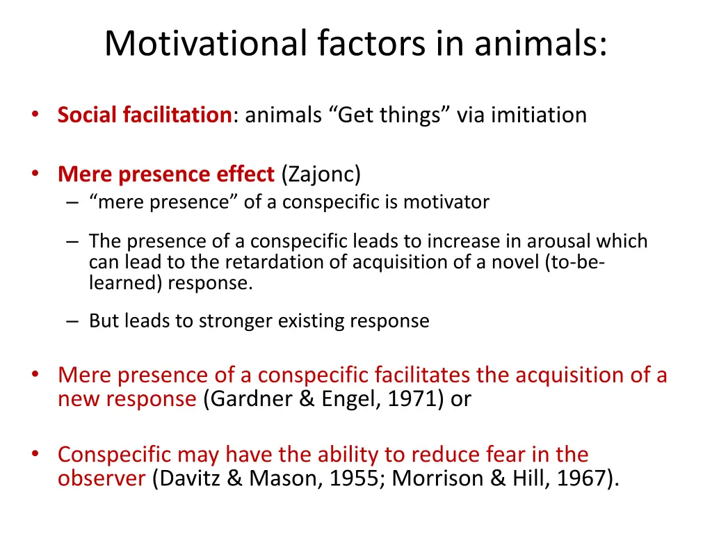 motivational factors in animals