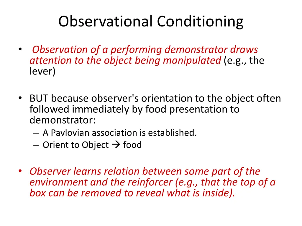 observational conditioning