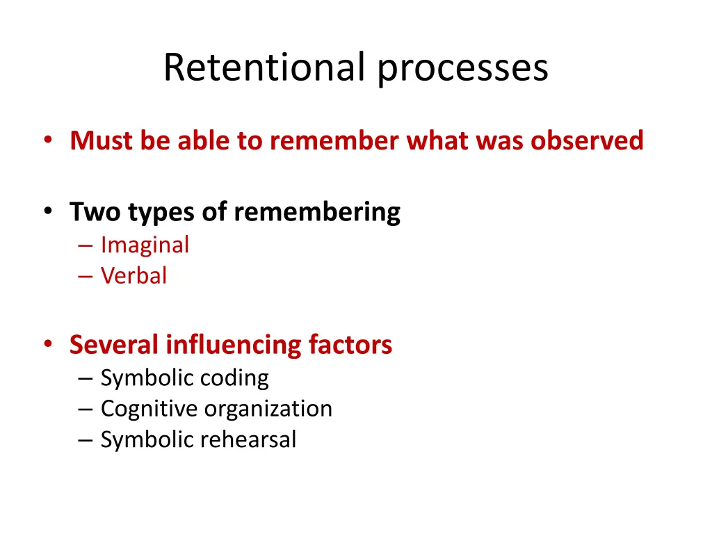 retentional processes