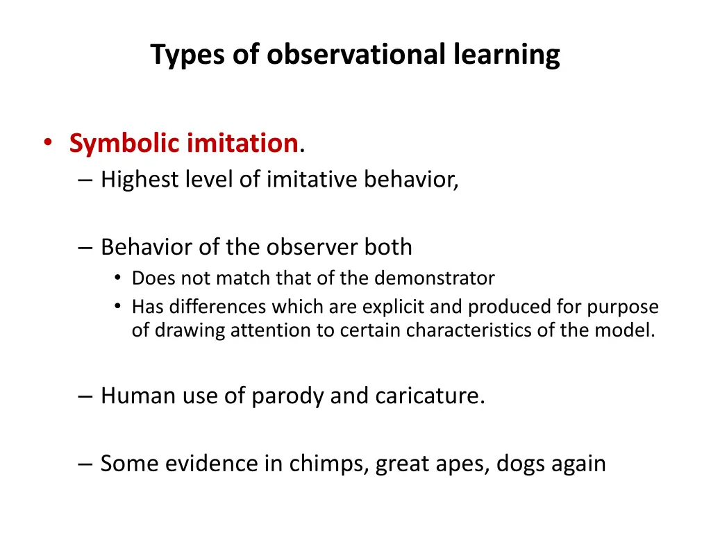 types of observational learning 2