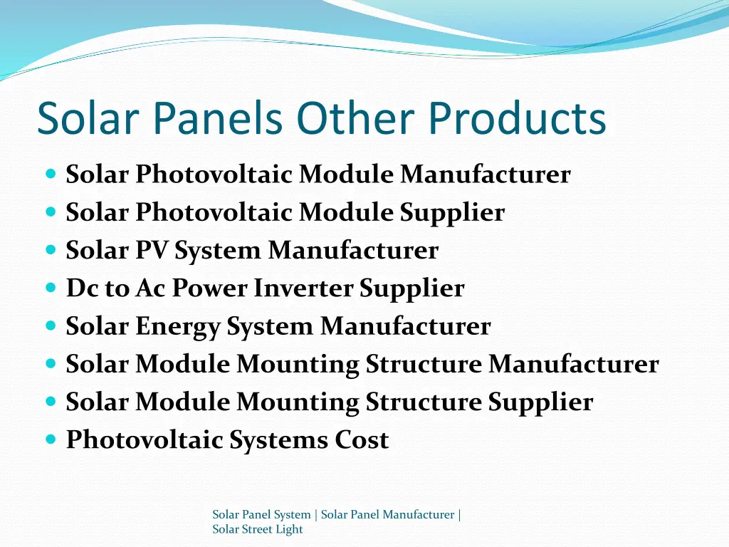 solar panels other products