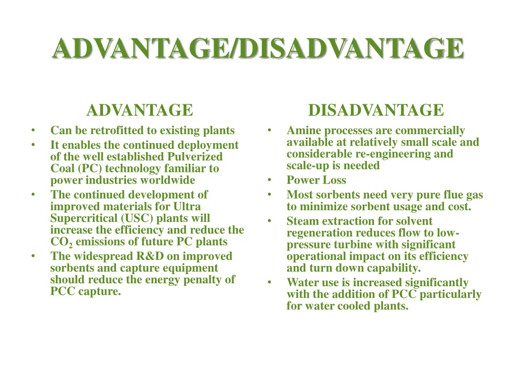 advantage disadvantage 1