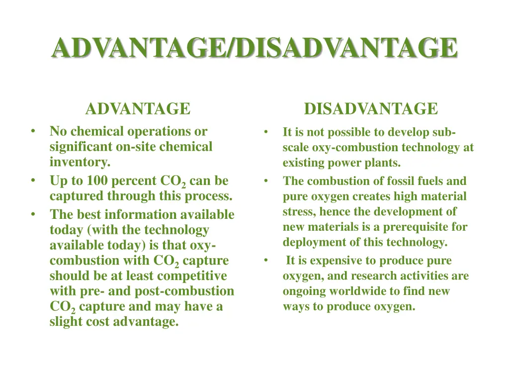 advantage disadvantage 2