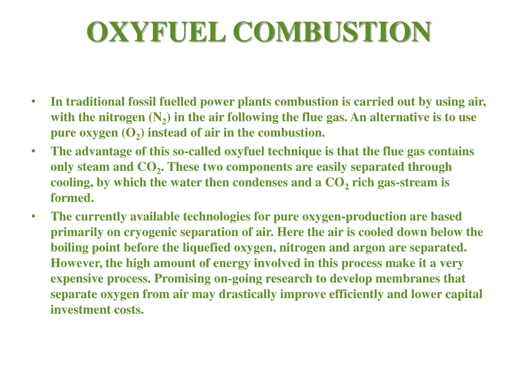 oxyfuel combustion