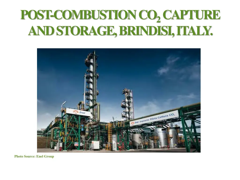 post combustion co 2 capture and storage brindisi