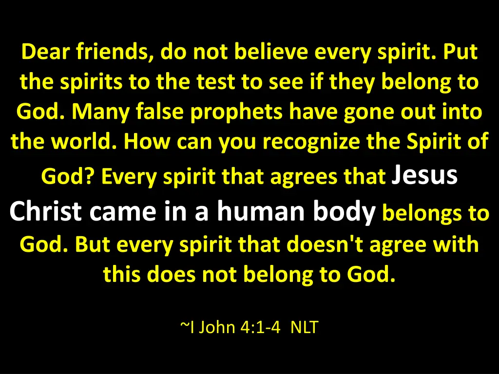 dear friends do not believe every spirit