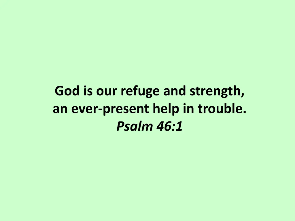 god is our refuge and strength an ever present