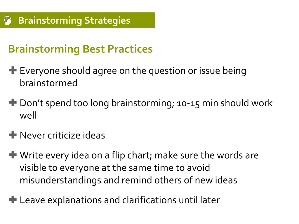 brainstorming strategies