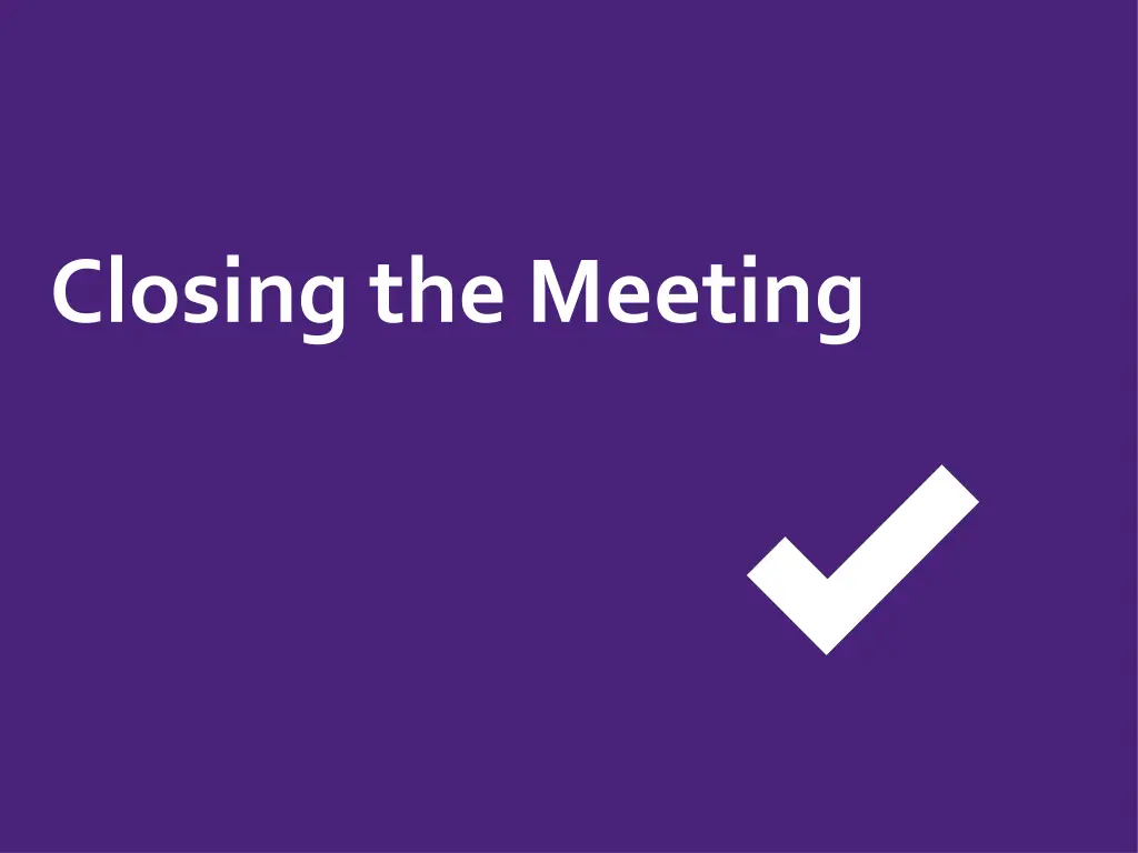 closing the meeting