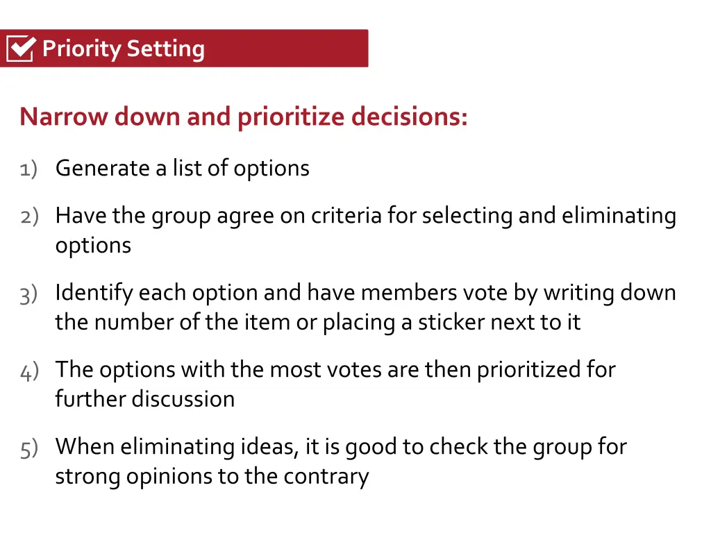 priority setting