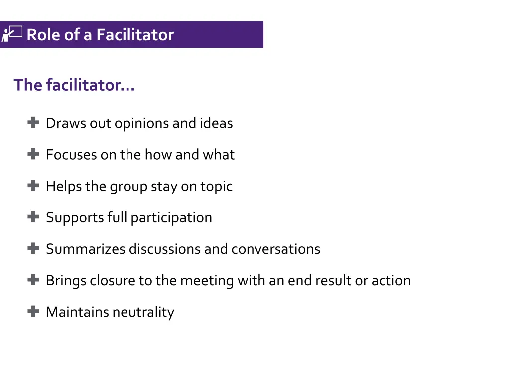 role of a facilitator