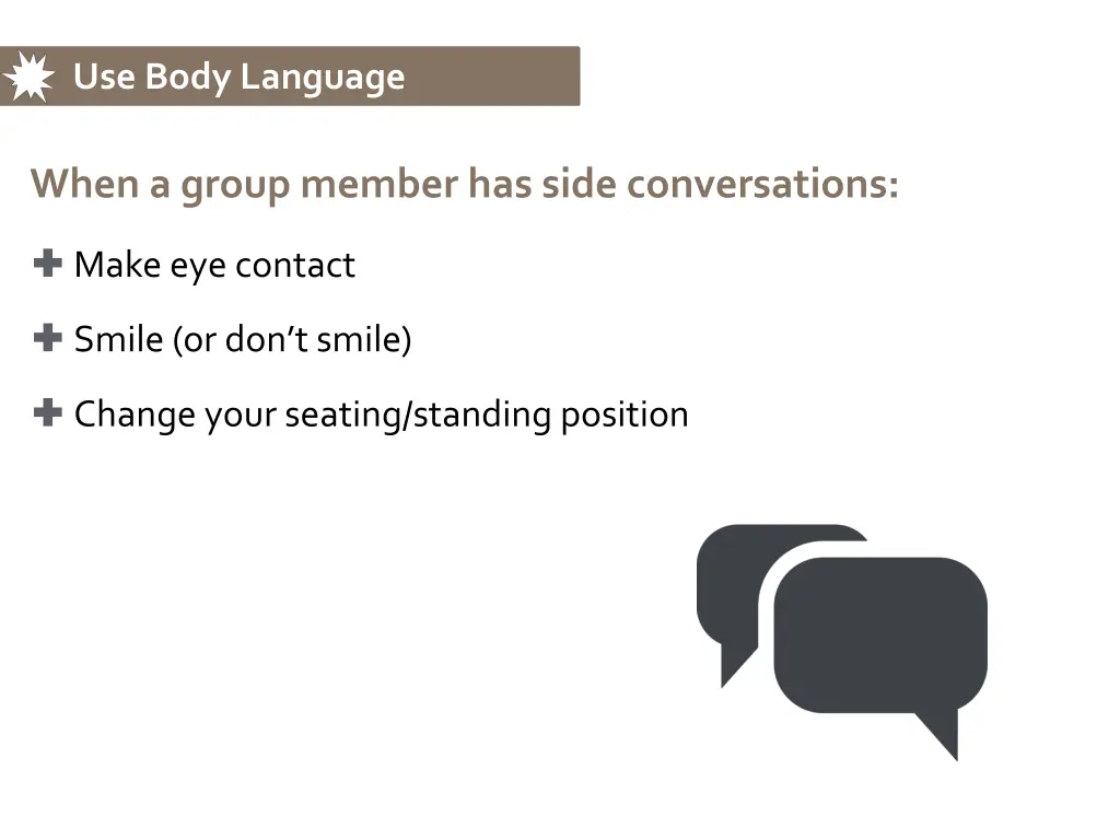 use body language
