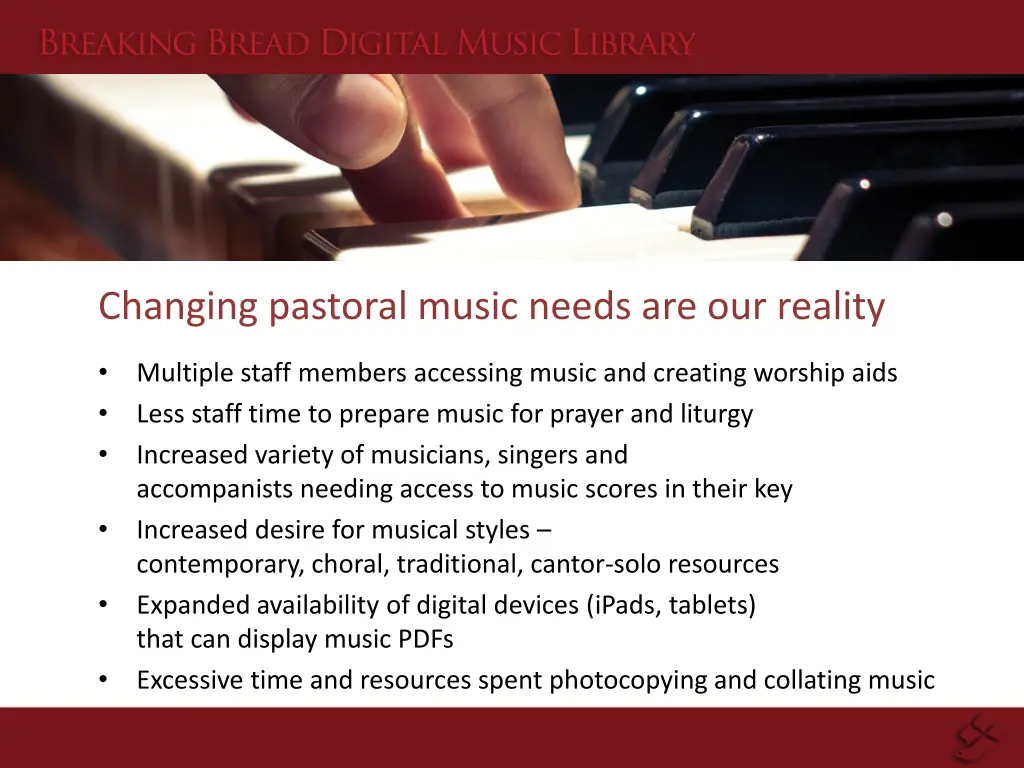 changing pastoral music needs are our reality