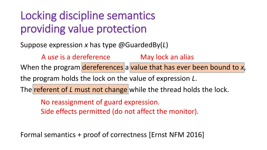 l locking ocking discipline discipline semantics