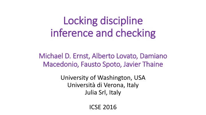 locking discipline locking discipline inference
