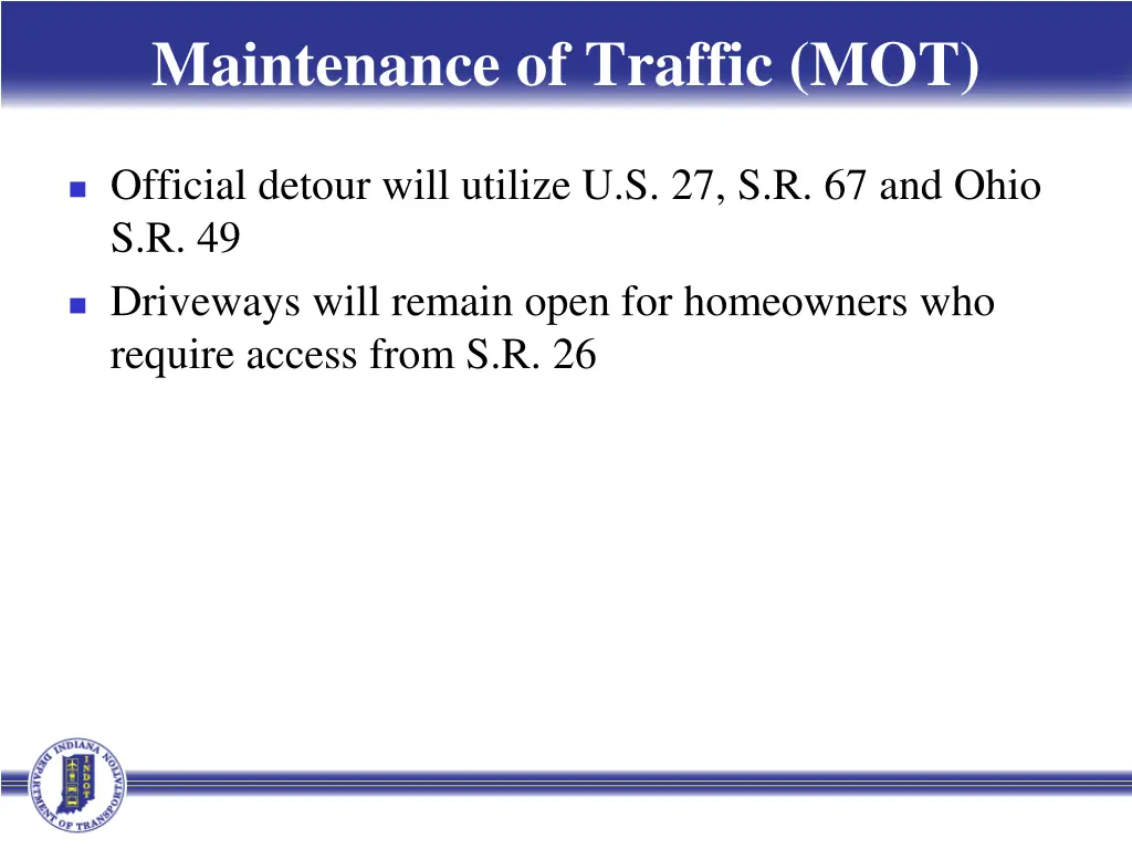 maintenance of traffic mot